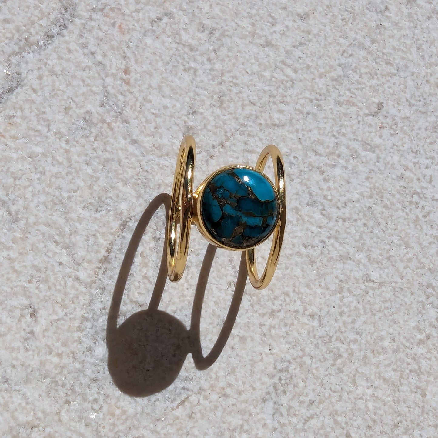 Raw Healing Turquoise Gold Ring