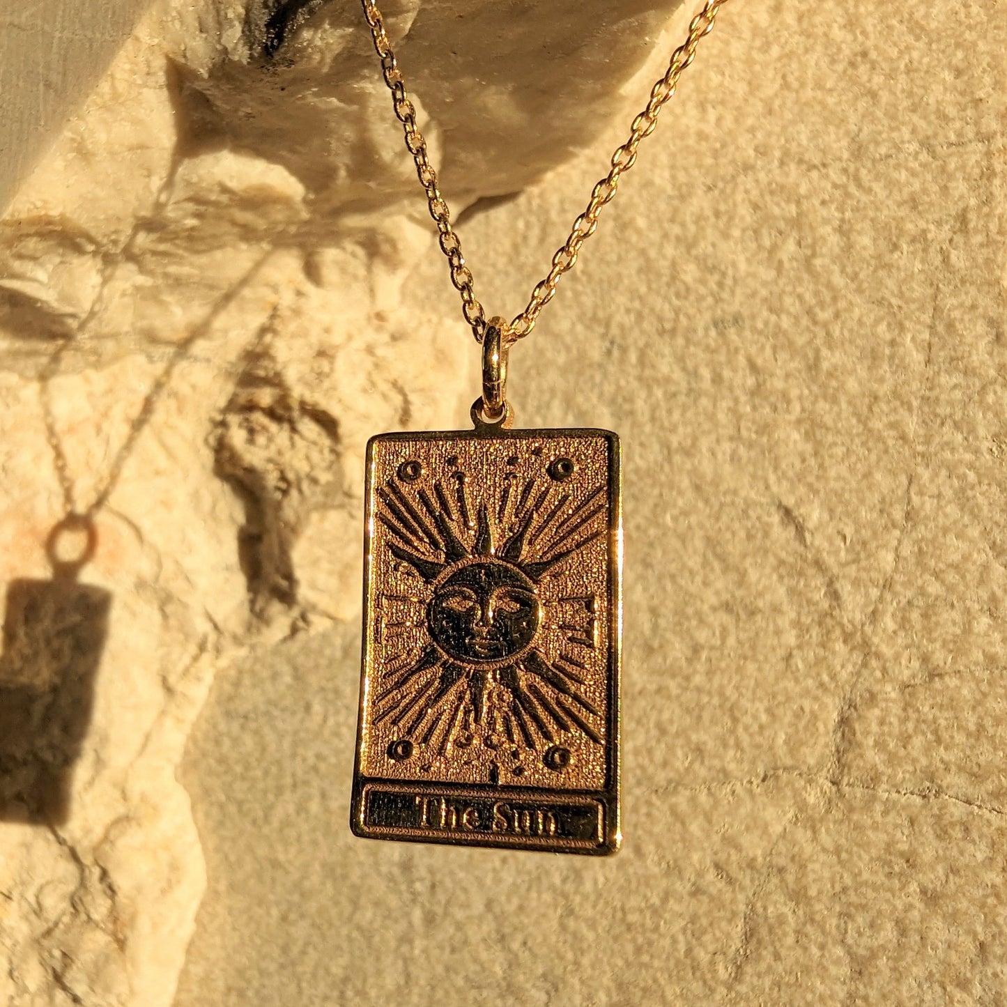 Mystical Sun Tarot Card Charm Necklace