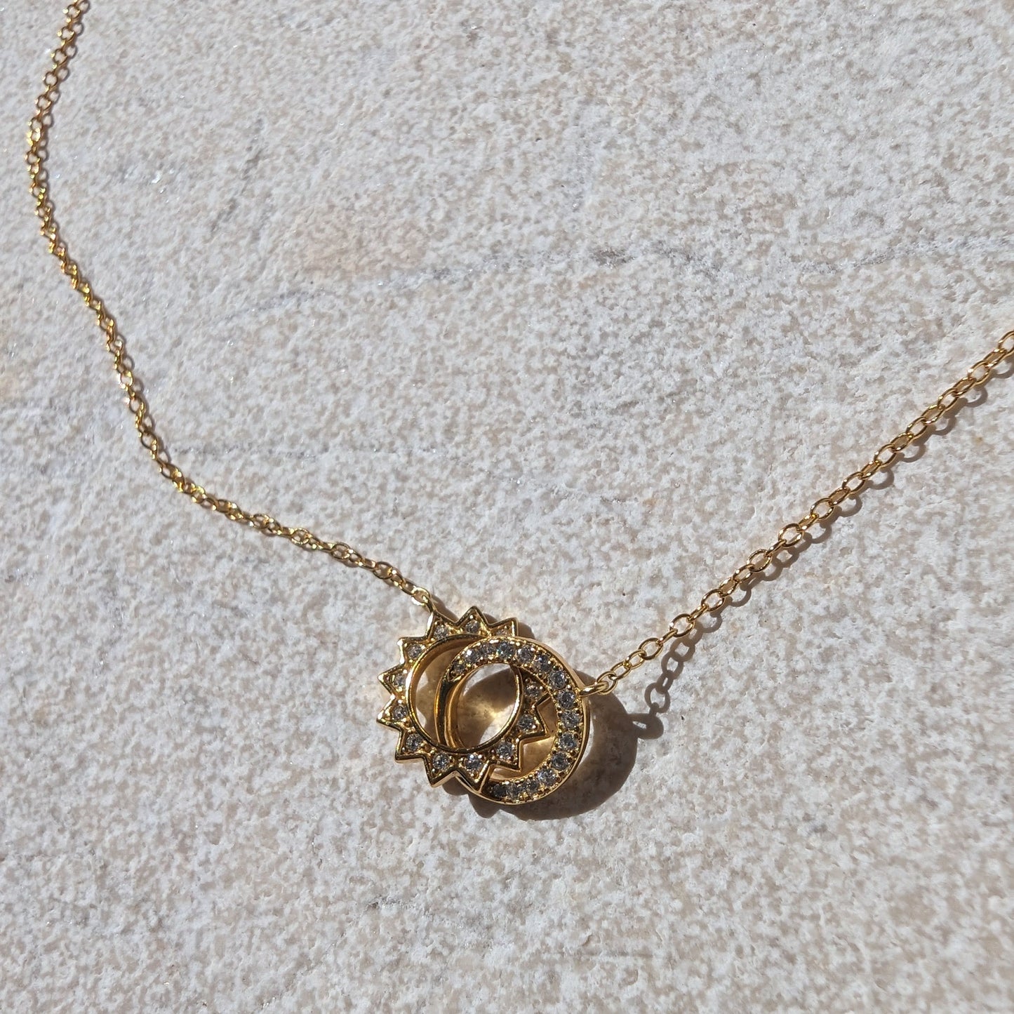 Sun & Moon Eternity Diamond Necklace