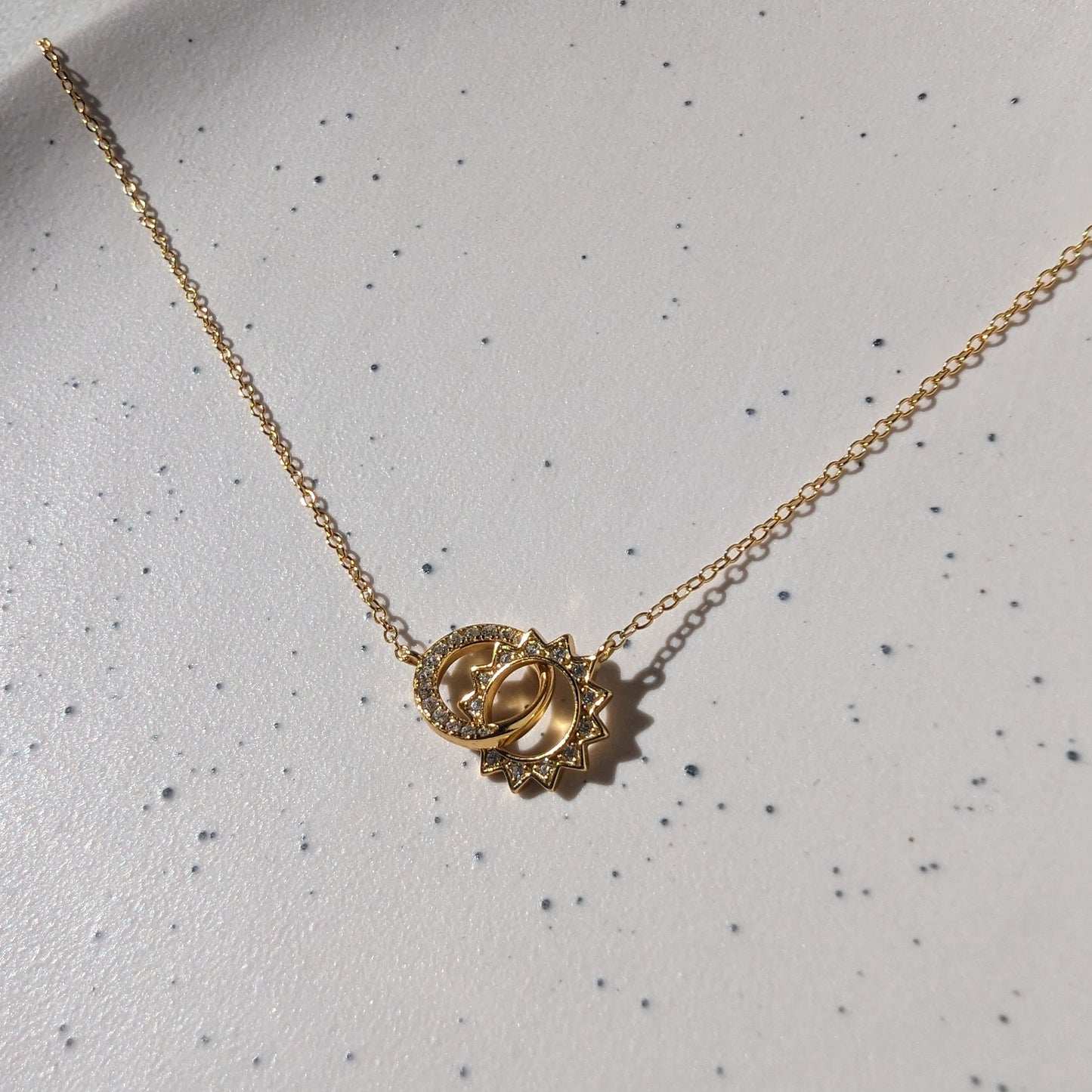 Sun & Moon Eternity Diamond Necklace