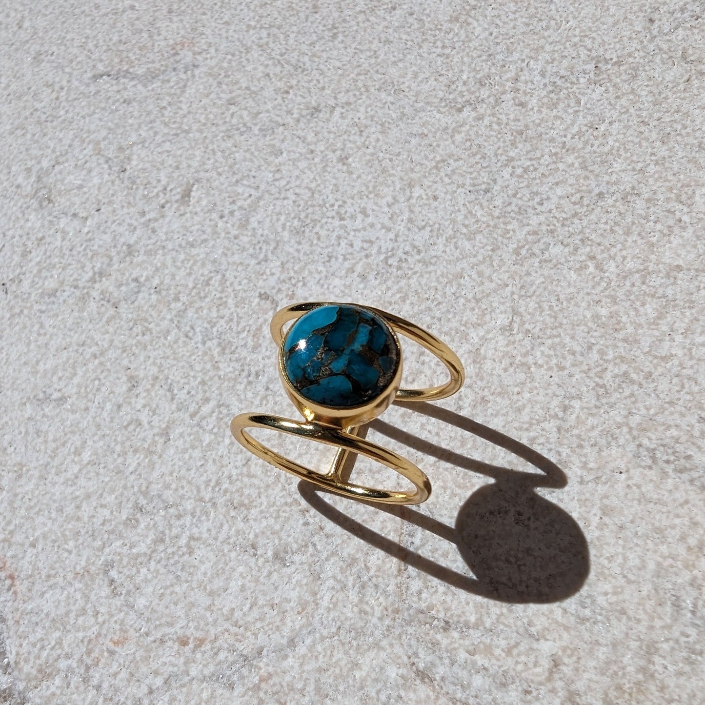 Raw Healing Turquoise Gold Ring