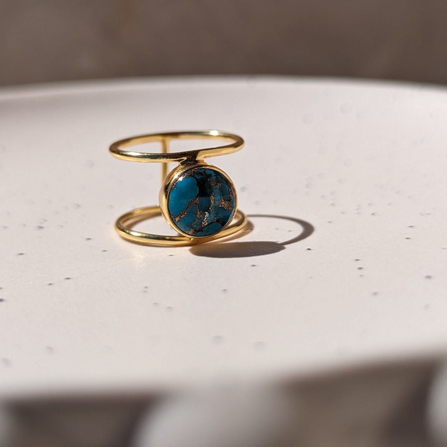 Raw Healing Turquoise Gold Ring