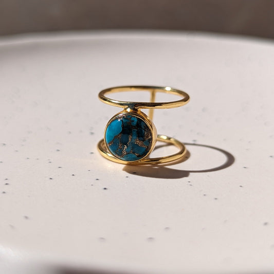Raw Healing Turquoise Gold Ring